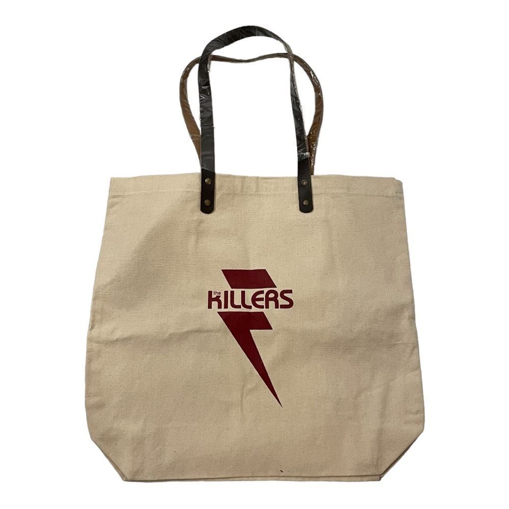 NWOT Prime The Killers Cotton Beige Canvas Tan Bag Tote with Leather Handles